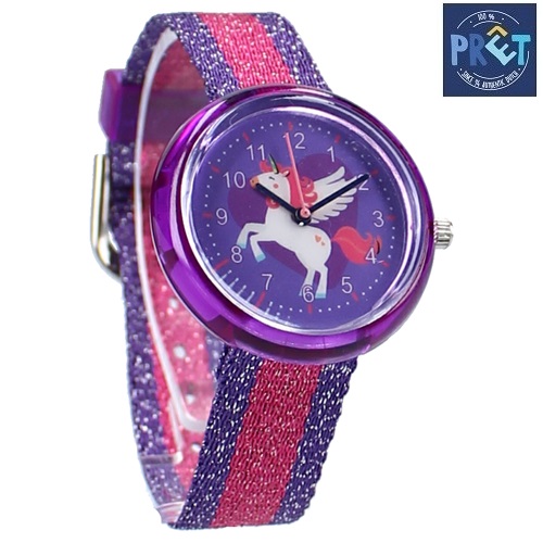 Klocka till barn Pret Kids Time Unicorn Purple