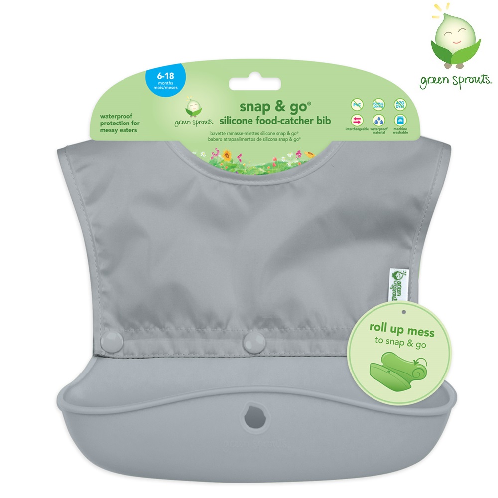 Haklapp - Green Sprouts Snap & Go Grey