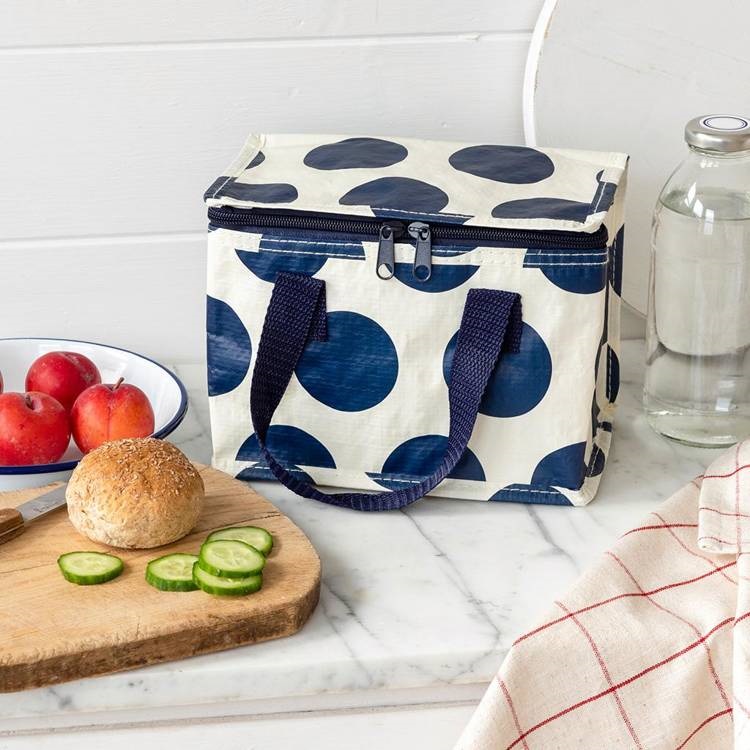 Liten kylväska Rex London Lunch Bag Navy on White