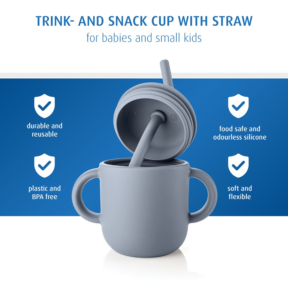 Mugg och snackburk 2-in-1 - Reer Snackcup Grey