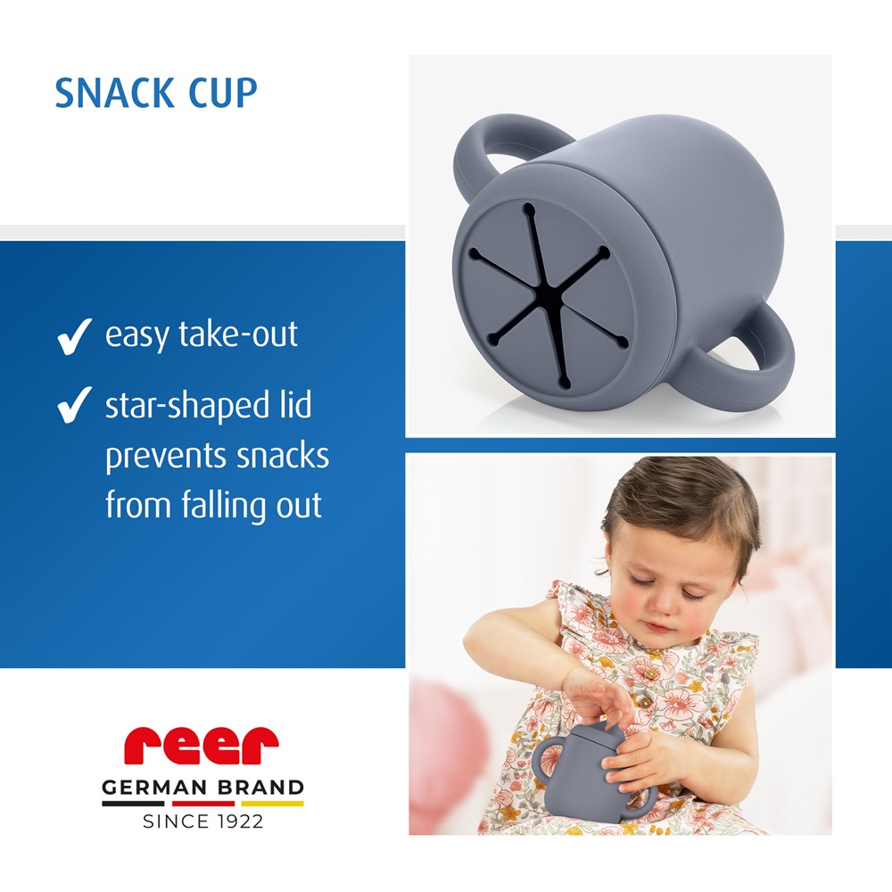 Mugg och snackburk 2-in-1 - Reer Snackcup Grey