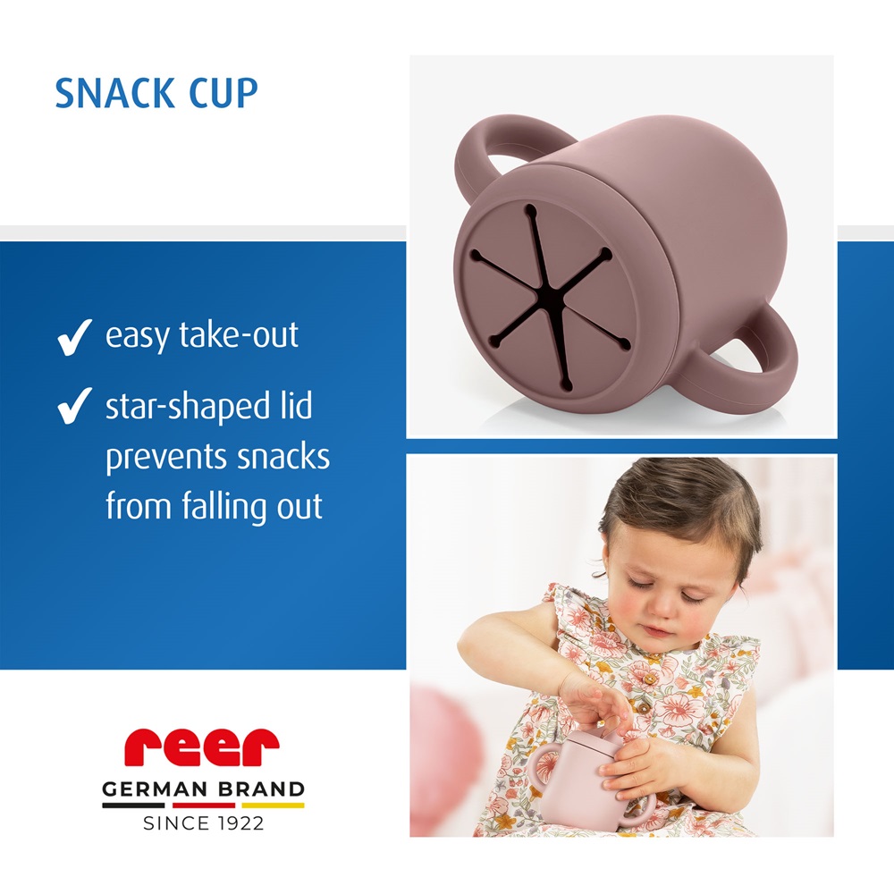 Mugg- och snacksburk till barn Reer 2-in-1 Pink