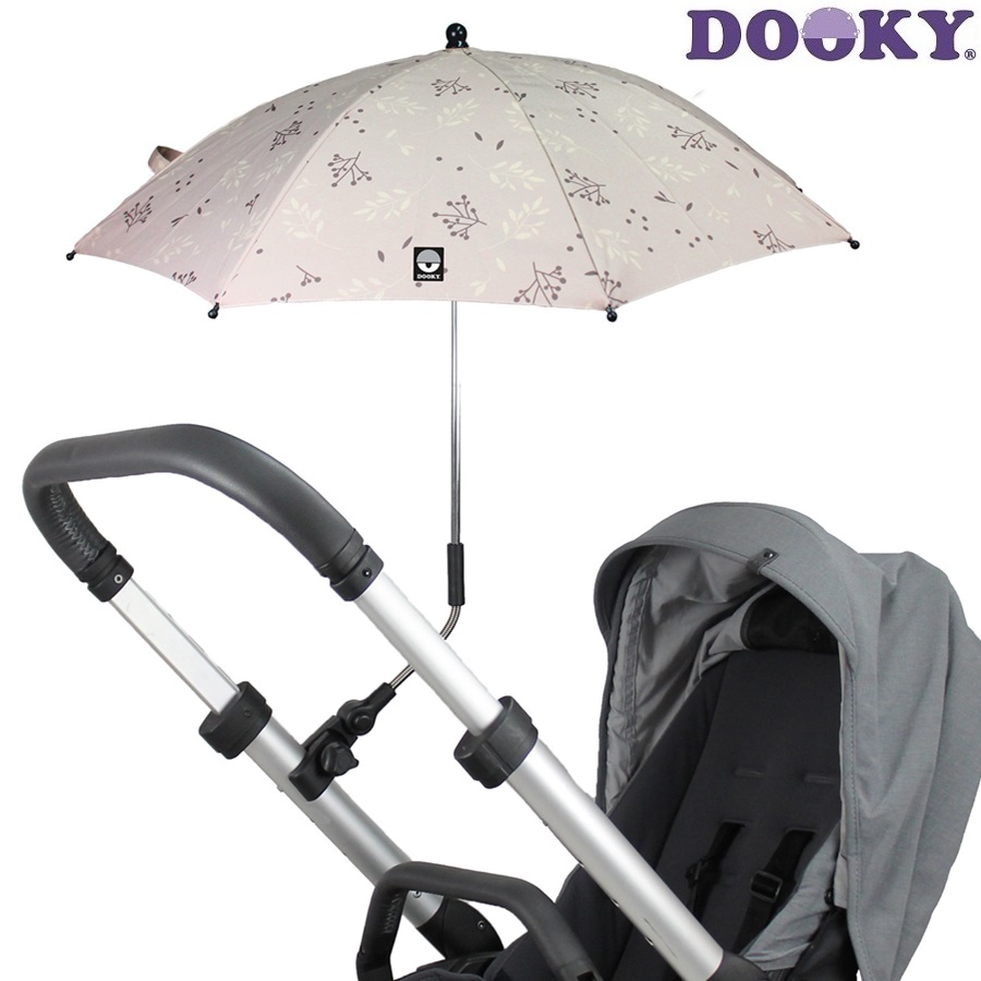 Parasoll till barnvagn - Dooky Beige Leaves