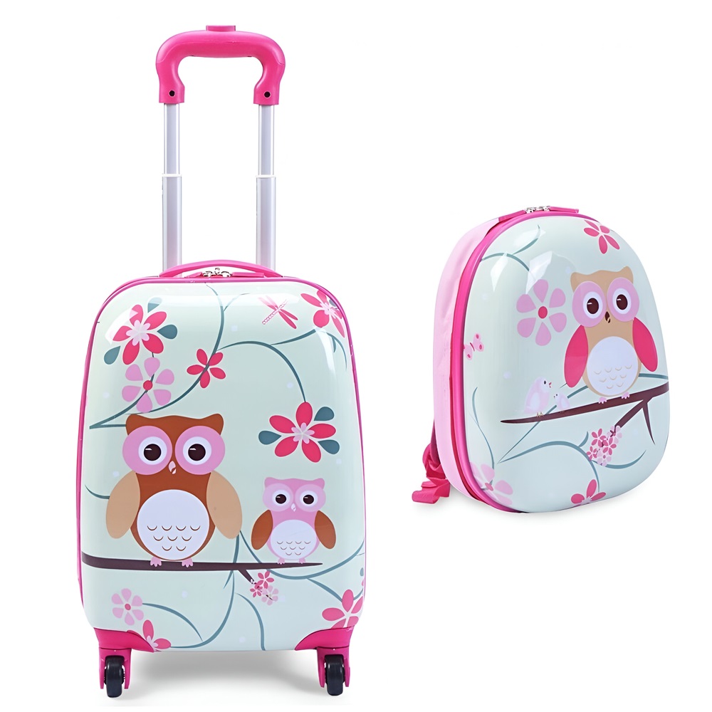 Resväska och ryggsäck för barn Marko Owls Travel Set