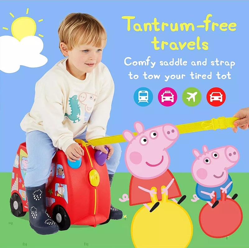 Resväska för barn att åka på Trunki Peppa Pig