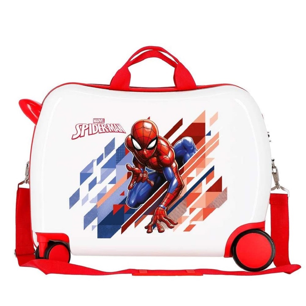 Resväska för barn att åka på Spiderman Marvel White